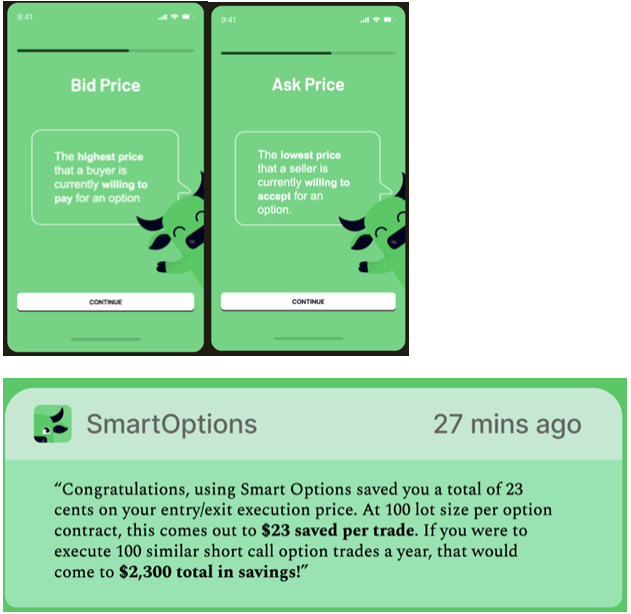 SmartOptions Bid, Ask, and SmartEngine Notification 