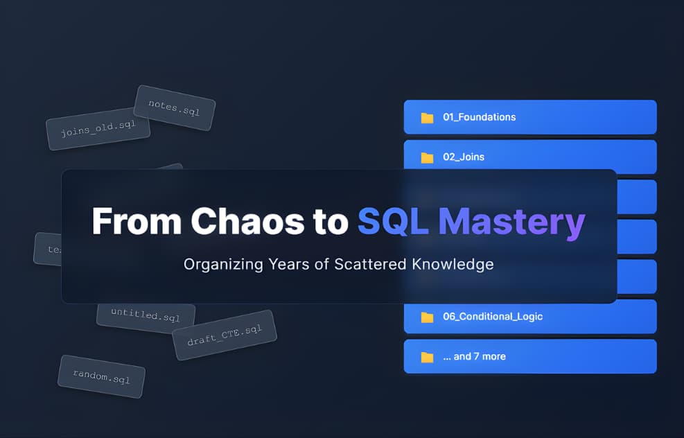 From Chaos to Mastery Organizing Years of SQL Knowledge